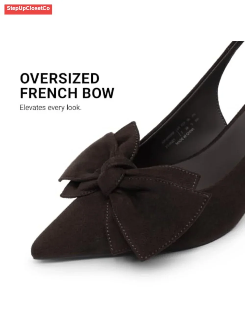 Slingback Pump Heels with Bow - 3 Inch Stiletto Dress Shoes